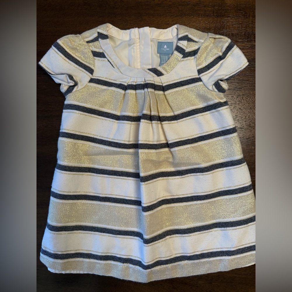 GAP Baby Gold and Black Striped Dress